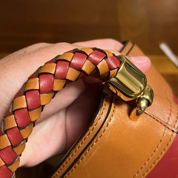 Ralph Lauren burgundy/ brown cow hide  Leather Hobo Bag, good preowned bag - Picture 13 of 17